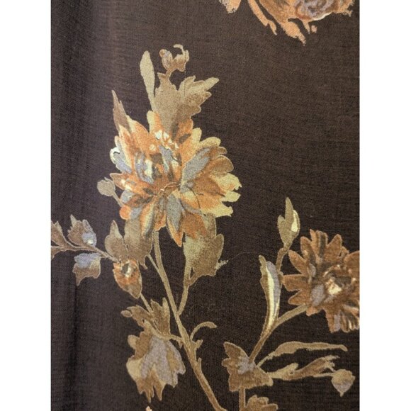 Vintage 90s Laura Ashley Burgundy Floral Faux-Wrap Maxi Skirt 12 - Picture 9 of 9